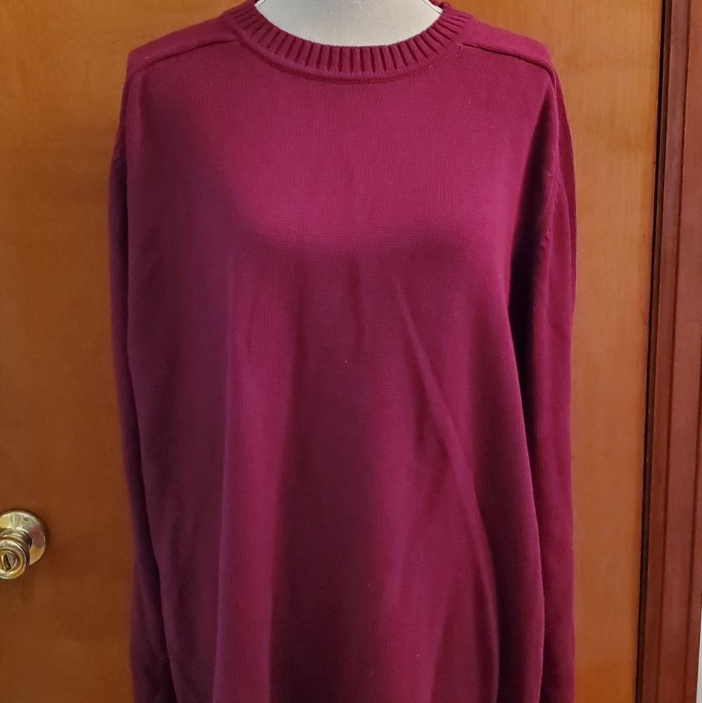 NWOT Mens Maroon St John's Bay Crewneck Sweater size XL Tall